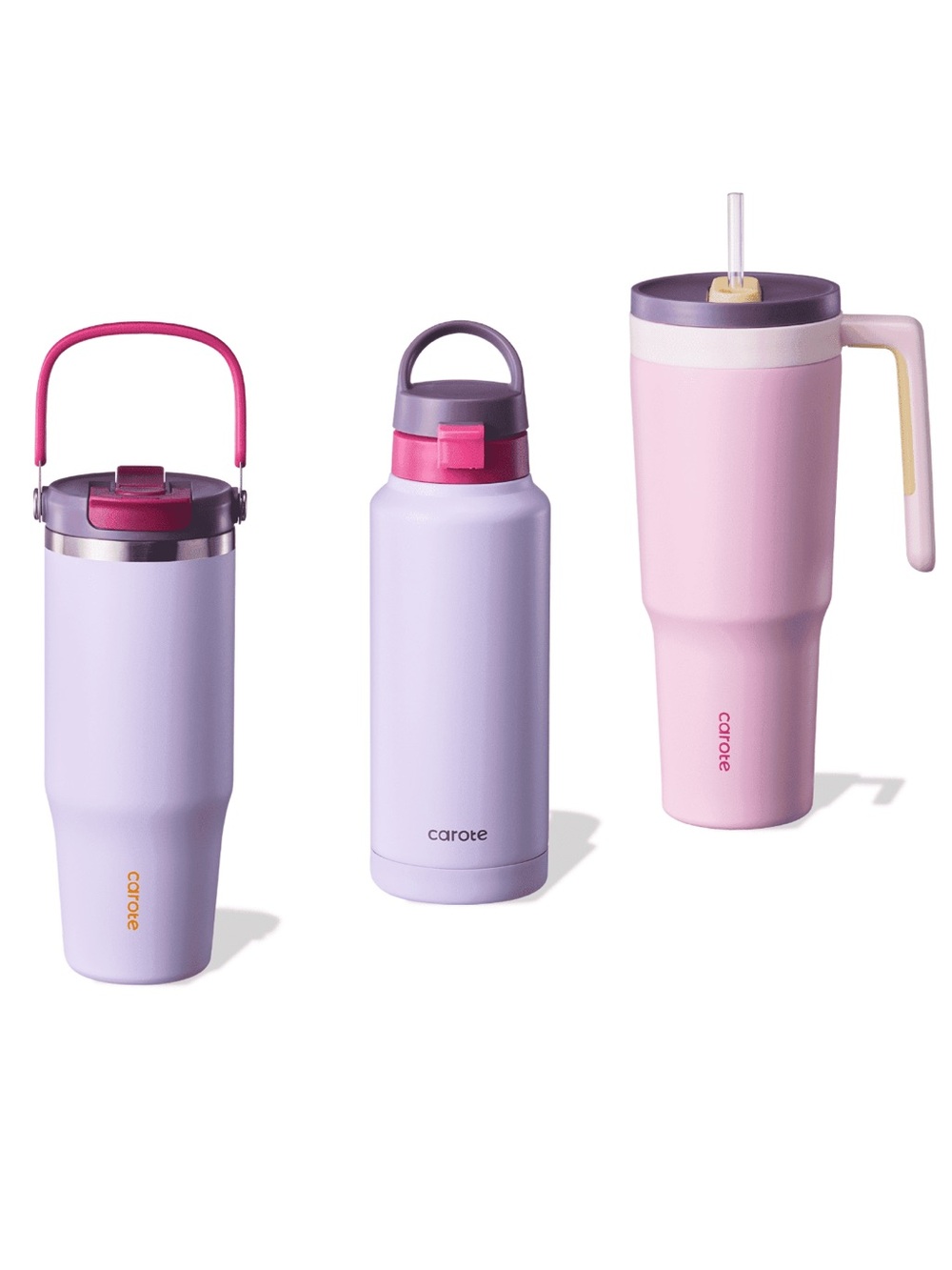 Carote 3 Piece Stainless Steel Insulated Travel Water Bottle Set NWT